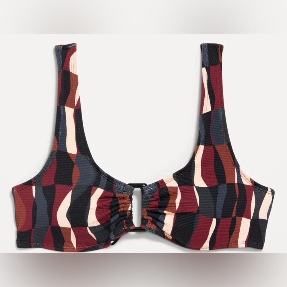 Old Navy Multicolor Patterned Bikini Top